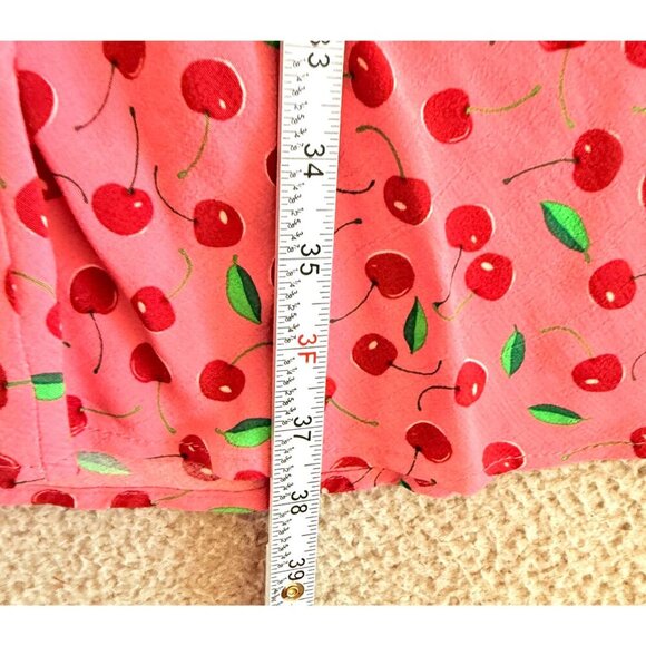 Zara Pink Cherry Dress Cherries All Over Print Retro Pinup - Picture 11 of 16